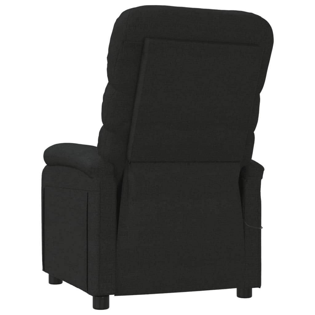 Massage Recliner Black Fabric