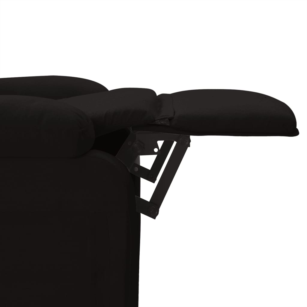 Massage Recliner Black Fabric