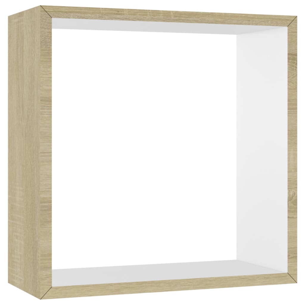 wall-cube-shelves-3-pcs-white-and-sonoma-oak At Willow and Wine USA!