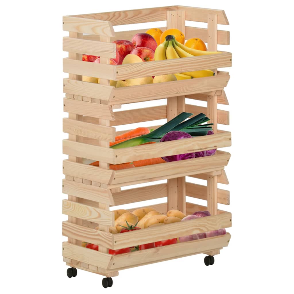 vegetable-trolley-14-6-x11-8-x31-5-solid-wood-pine At Willow and Wine USA!