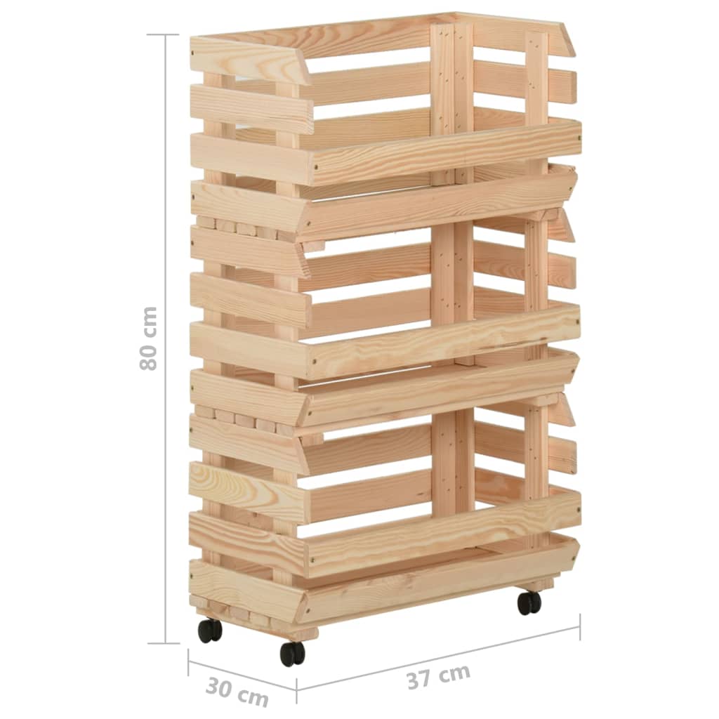 vegetable-trolley-14-6-x11-8-x31-5-solid-wood-pine At Willow and Wine USA!