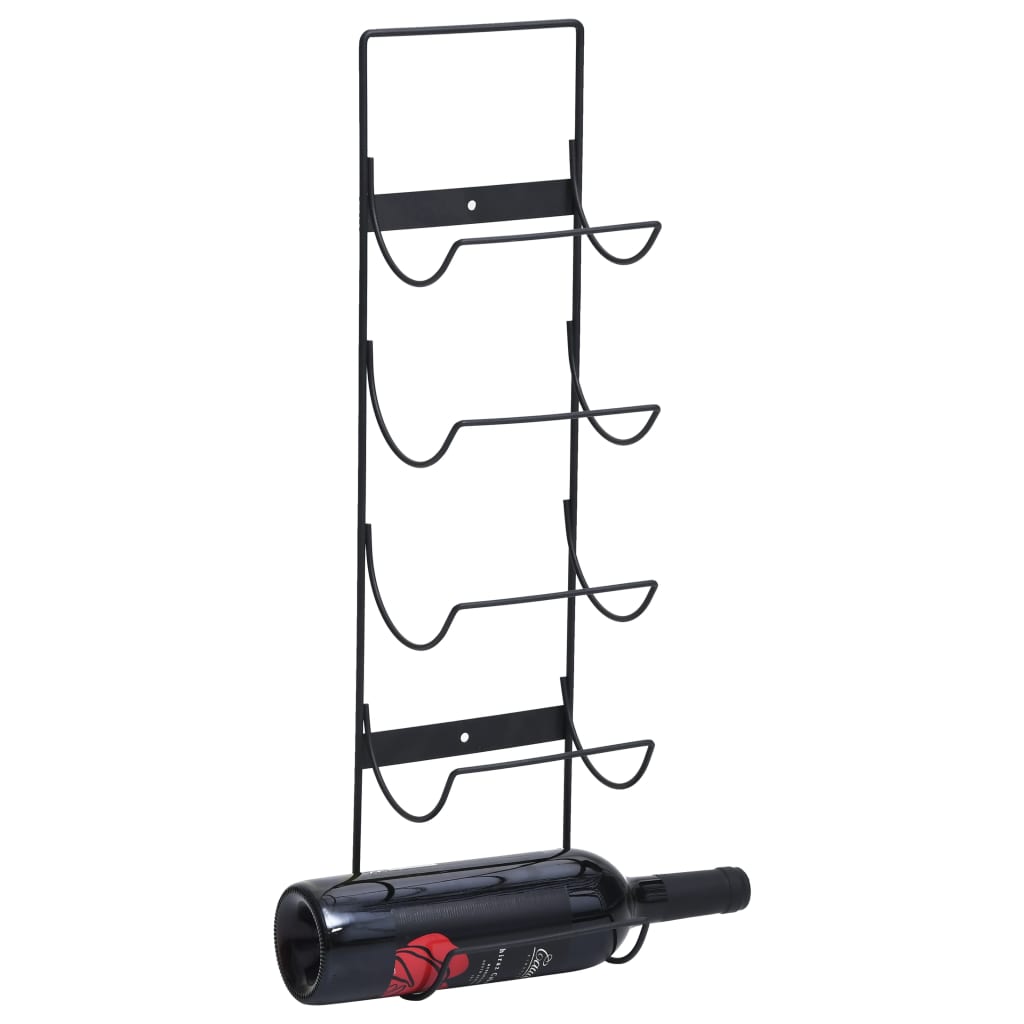 wall-mounted-wine-rack-for-5-bottles-black-iron At Willow and Wine USA!