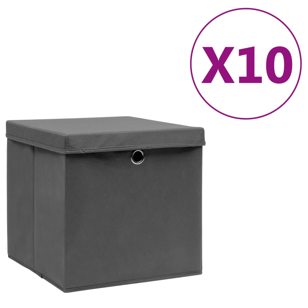 storage-boxes-4-pcs-non-woven-fabric-11-x11-x11-gray-813971 At Willow and Wine USA!