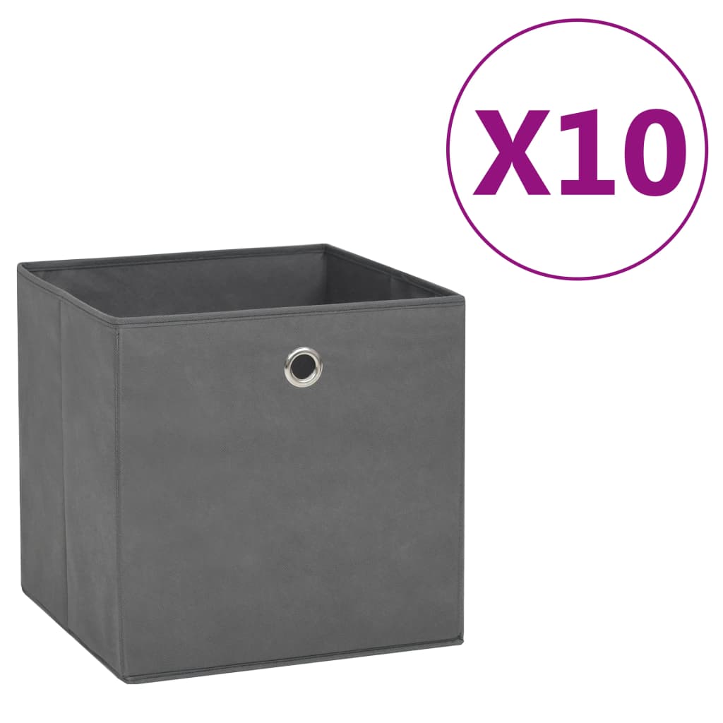 storage-boxes-4-pcs-non-woven-fabric-11-x11-x11-gray-813971 At Willow and Wine USA!