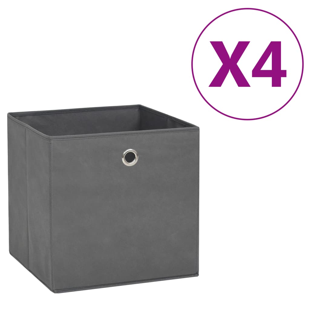 storage-boxes-4-pcs-non-woven-fabric-11-x11-x11-gray-813971 At Willow and Wine USA!