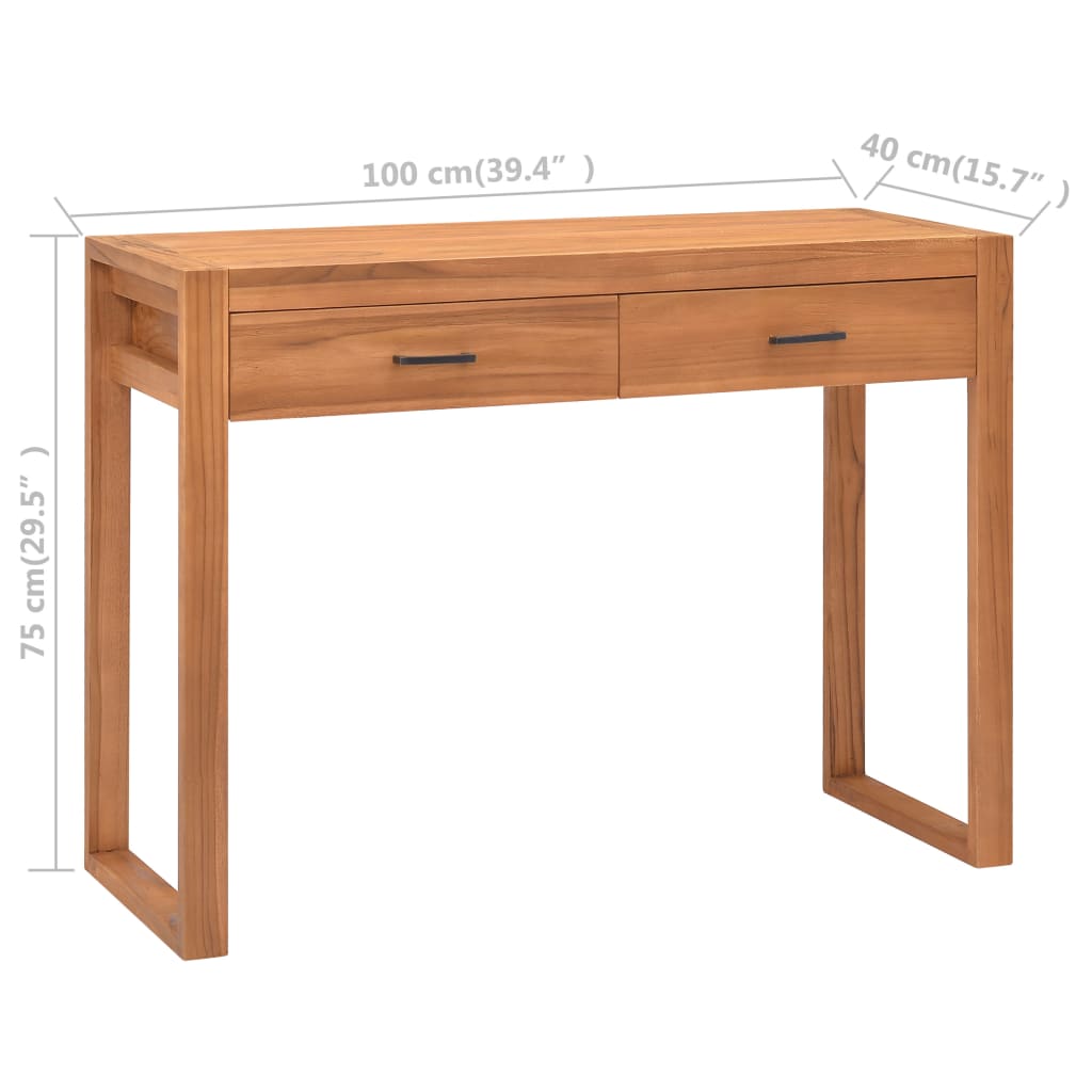 desk-with-2-drawers-39-4-x15-7-x29-5-teak-wood At Willow and Wine USA!