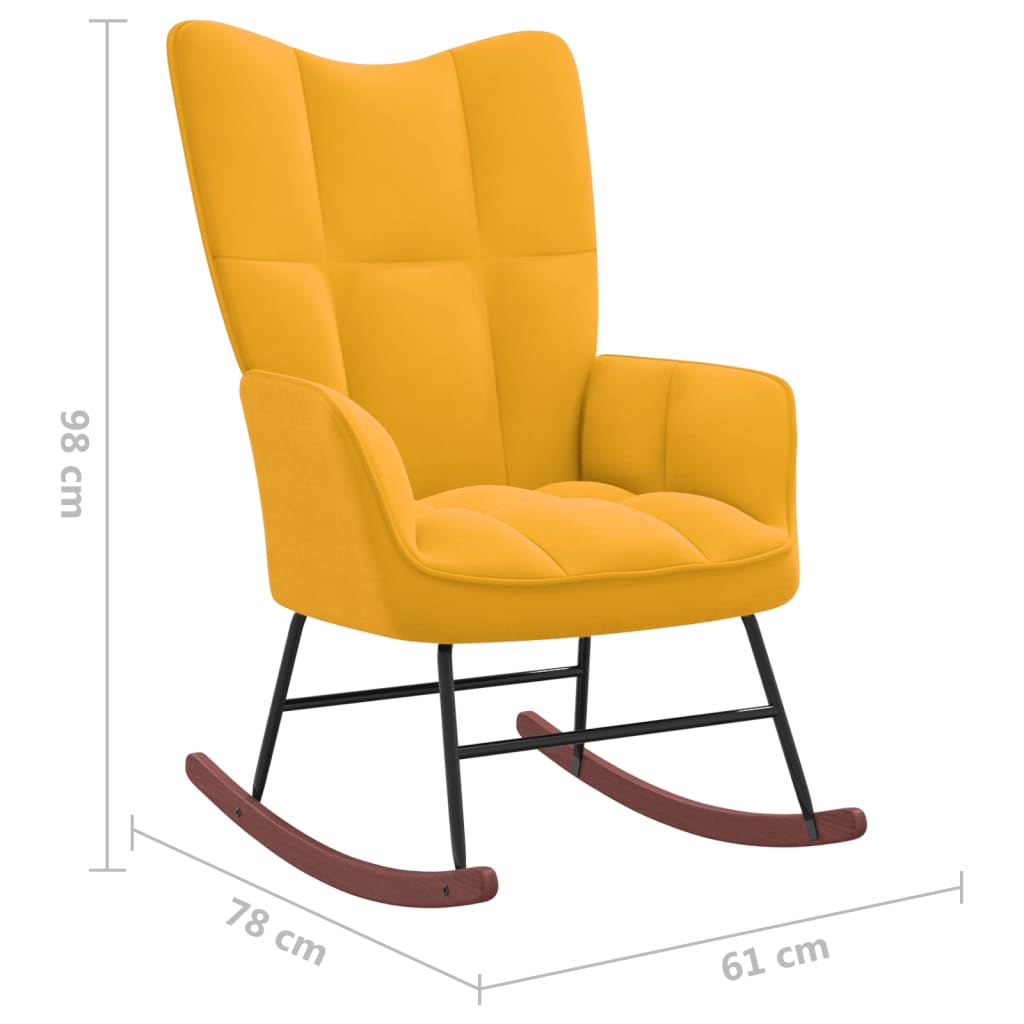 rocking-chair-mustard-yellow-velvet At Willow and Wine USA!