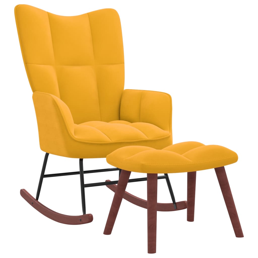 rocking-chair-mustard-yellow-velvet At Willow and Wine USA!