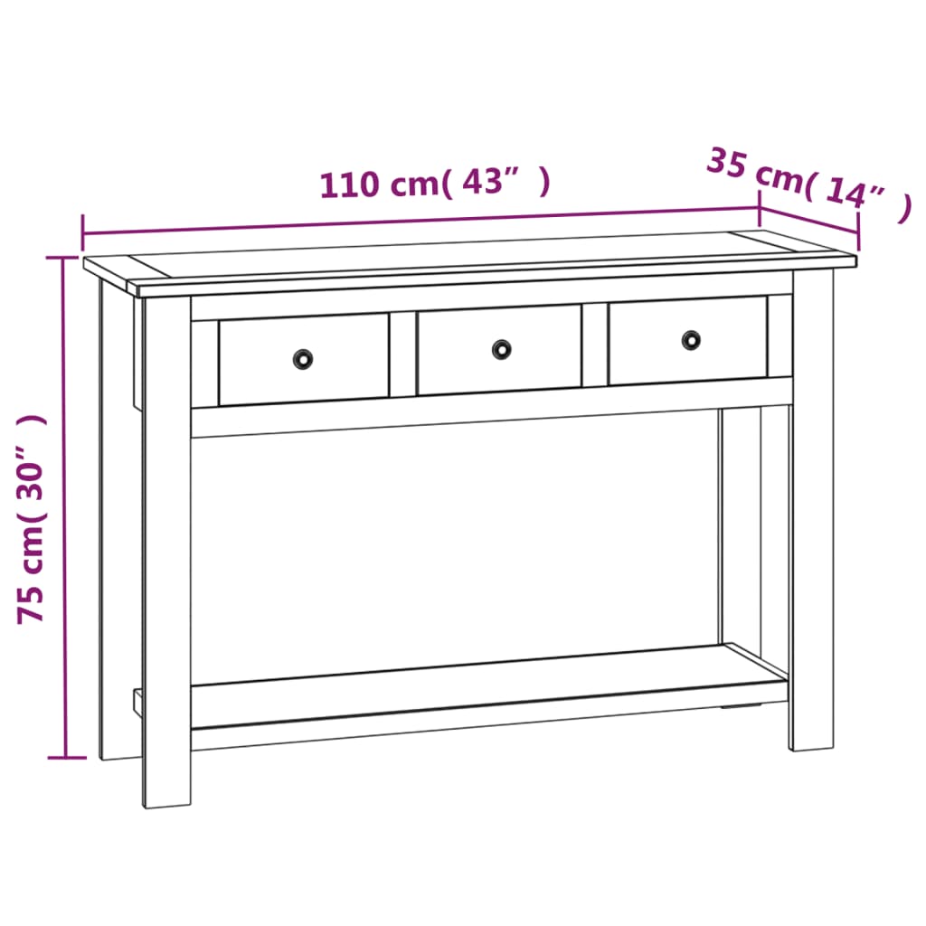 console-table-43-3-x13-7-x29-5-solid-oak-wood At Willow and Wine USA!