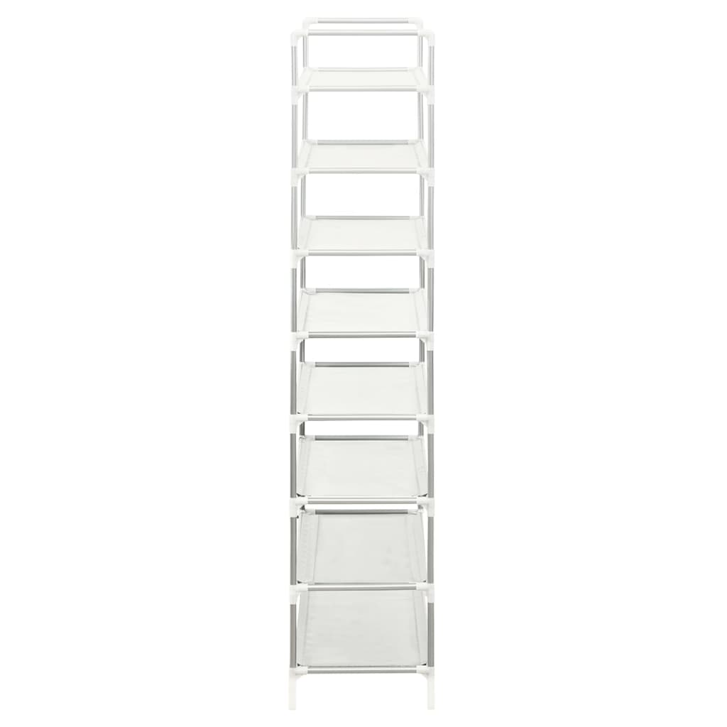 shoe-rack-with-8-shelves-metal-and-non-woven-fabric-silver-814566 At Willow and Wine USA!