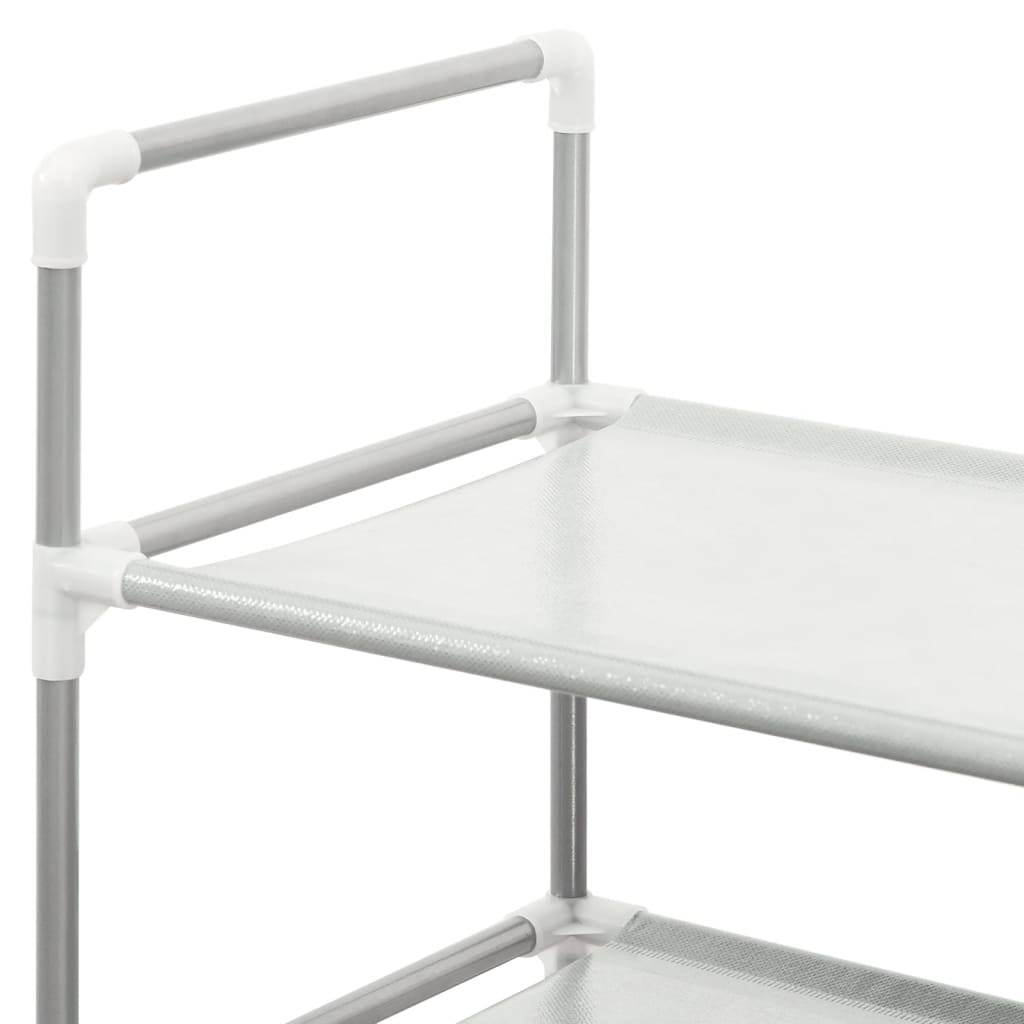 shoe-rack-with-8-shelves-metal-and-non-woven-fabric-silver-814566 At Willow and Wine USA!