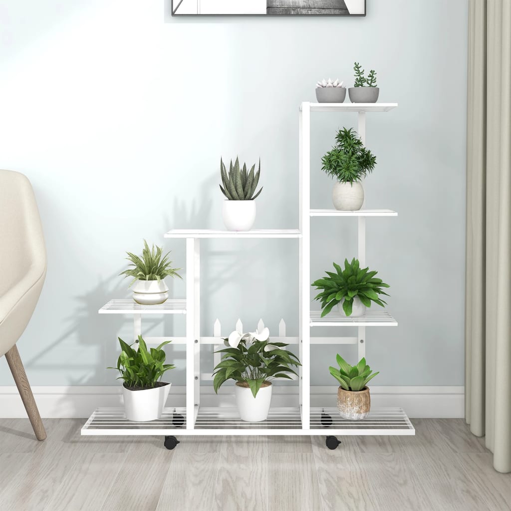 flower-stand-with-wheel-37-2-x9-8-x36-4-white-metal At Willow and Wine USA!