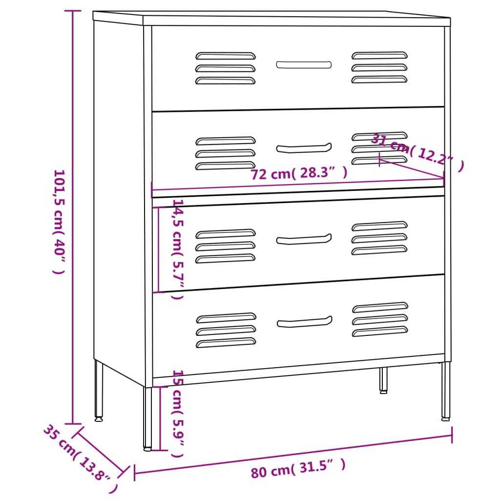 chest-of-drawers-black-31-5-x13-8-x40-steel At Willow and Wine USA!