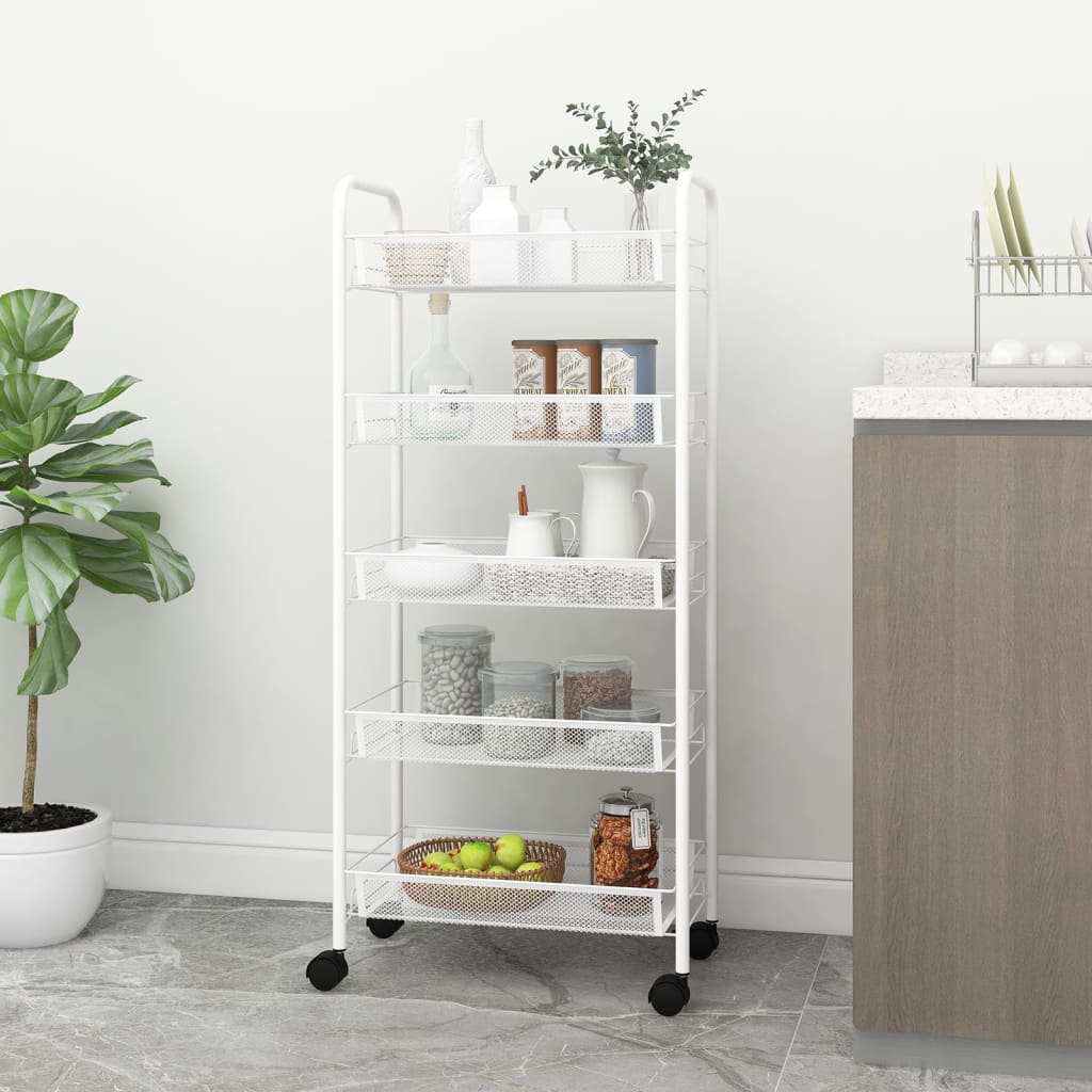 5-tier-kitchen-trolley-gray-18-1-x10-2-x41-3-iron At Willow and Wine USA!