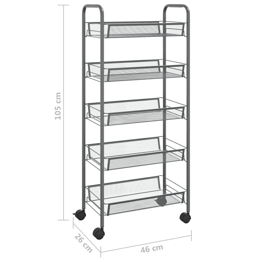 5-tier-kitchen-trolley-gray-18-1-x10-2-x41-3-iron At Willow and Wine USA!