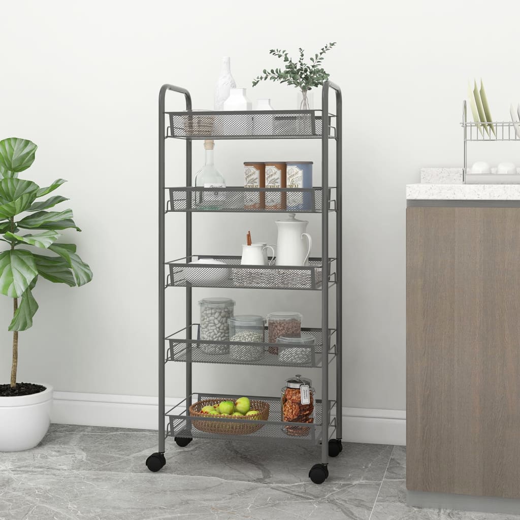 5-tier-kitchen-trolley-gray-18-1-x10-2-x41-3-iron At Willow and Wine USA!