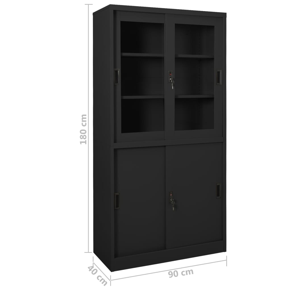 office-cabinet-with-sliding-door-anthracite-35-4-x15-7-x70-9-steel At Willow and Wine USA!