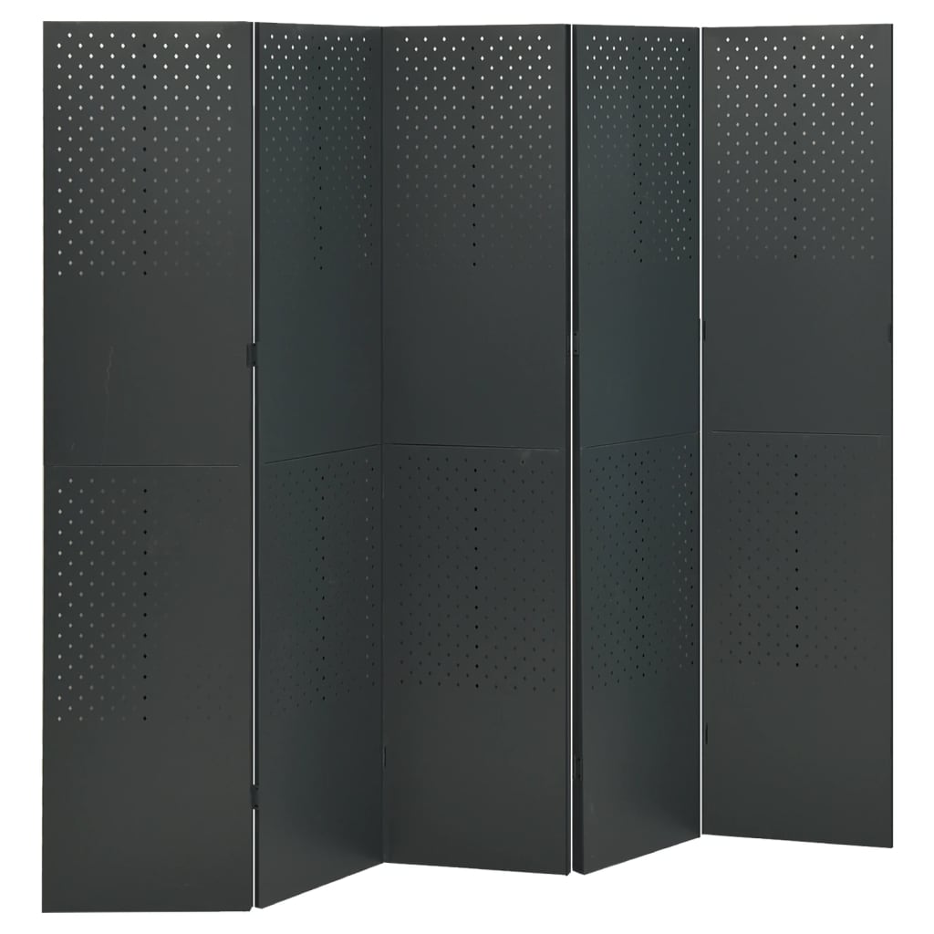 5-panel-room-dividers-2-pcs-black-78-7-x70-9-steel At Willow and Wine USA!