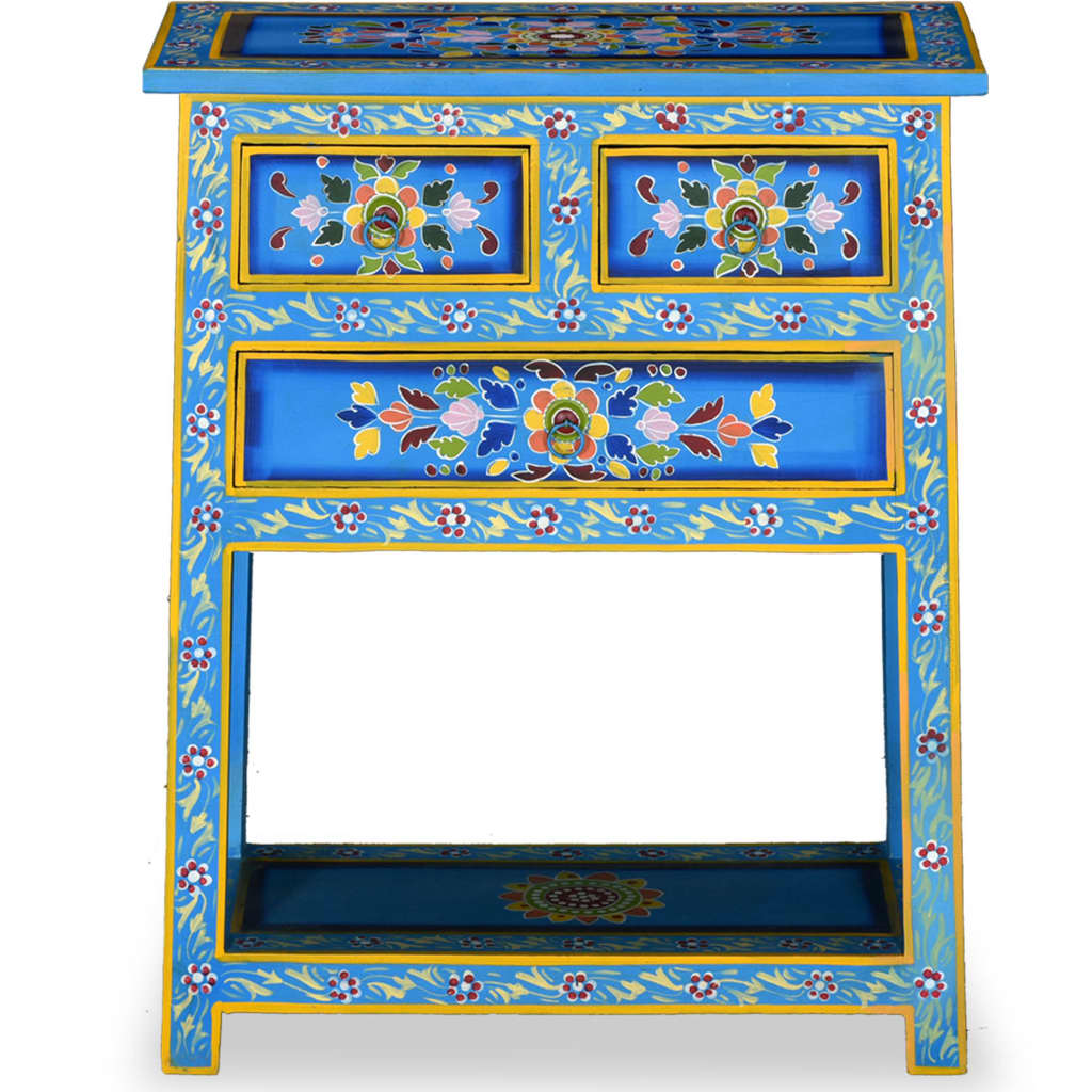 sideboard-with-drawers-turquoise-23-6-x11-8-x29-9-solid-wood-mango At Willow and Wine USA!