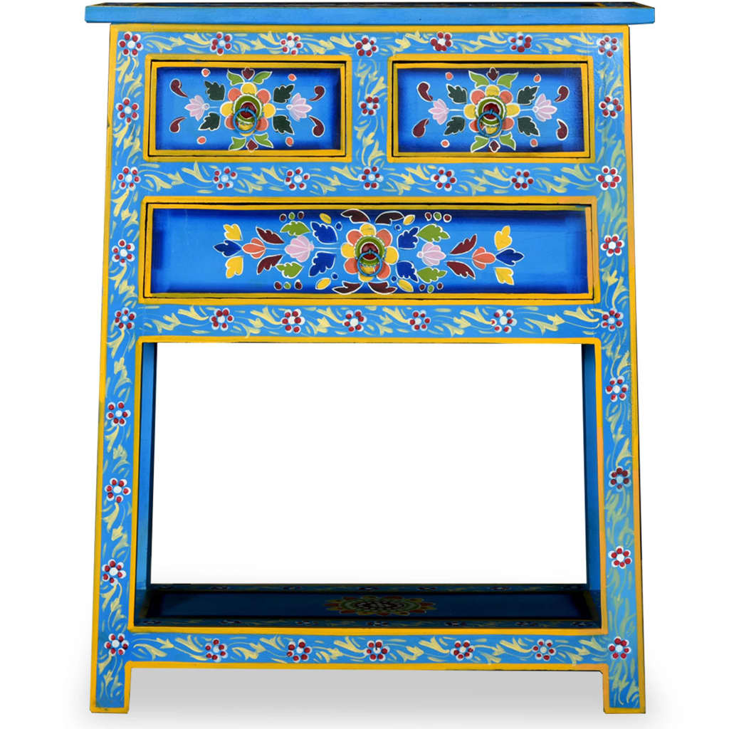 sideboard-with-drawers-turquoise-23-6-x11-8-x29-9-solid-wood-mango At Willow and Wine USA!