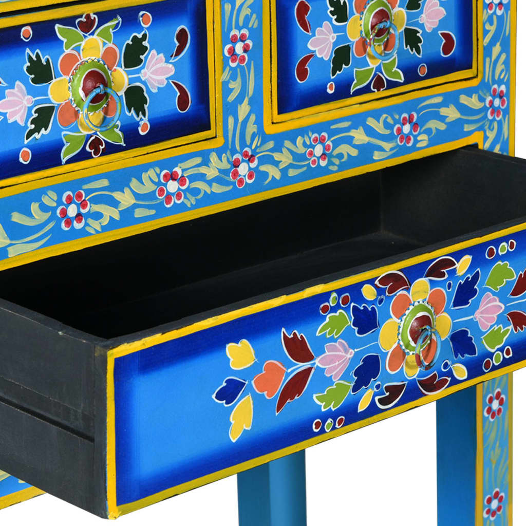 sideboard-with-drawers-turquoise-23-6-x11-8-x29-9-solid-wood-mango At Willow and Wine USA!