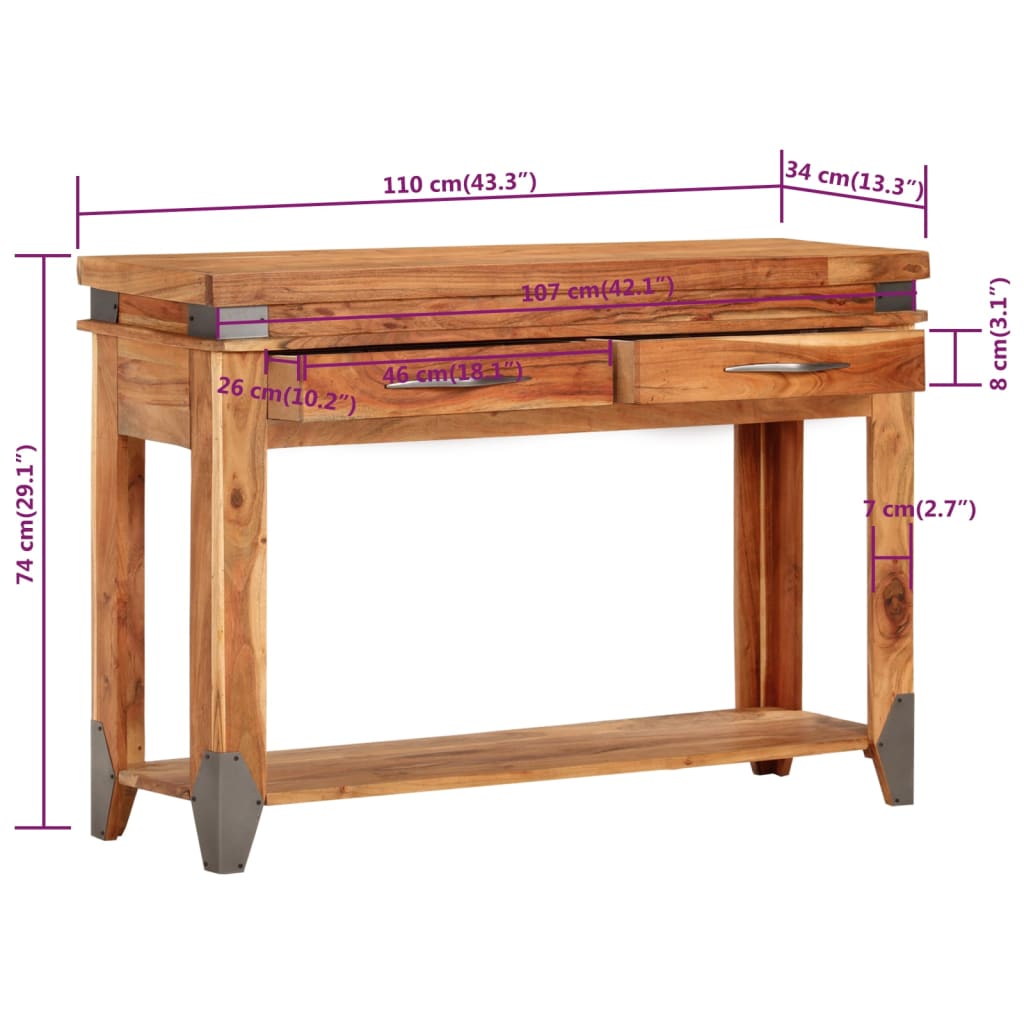 console-table-43-3-x13-4-x29-1-solid-wood-acacia At Willow and Wine USA!