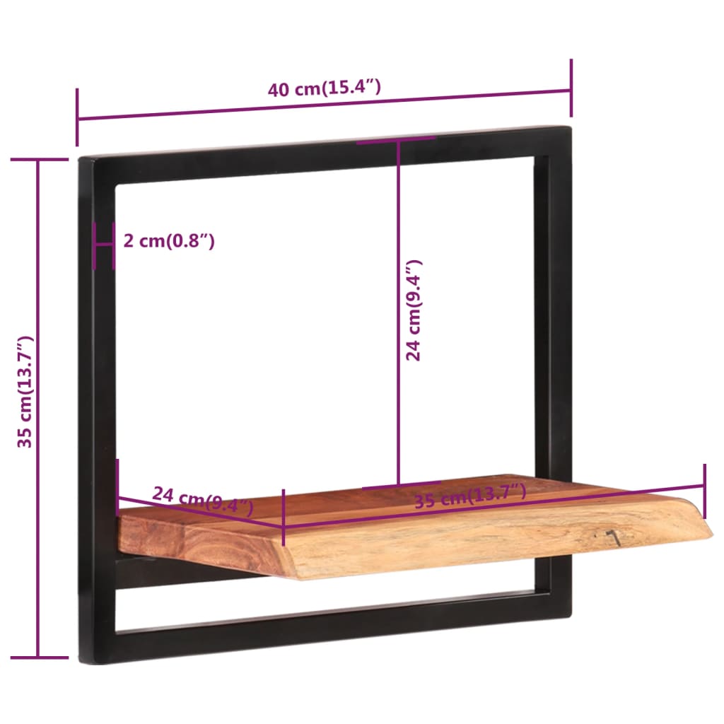 wall-shelves-2-pcs-15-7-x9-4-x13-8-solid-wood-acacia-and-steel At Willow and Wine USA!