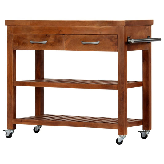 Kitchen Trolley 39.4"x18.9"x35" Solid Wood Acacia