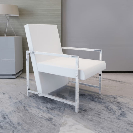 cube-armchair-white-faux-leather At Willow and Wine USA!