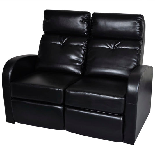 2-seater-home-theater-recliner-sofa-black-faux-leather At Willow and Wine USA!