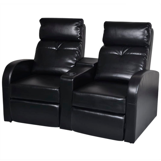 2-seater-home-theater-recliner-sofa-black-faux-leather-1 At Willow and Wine USA!