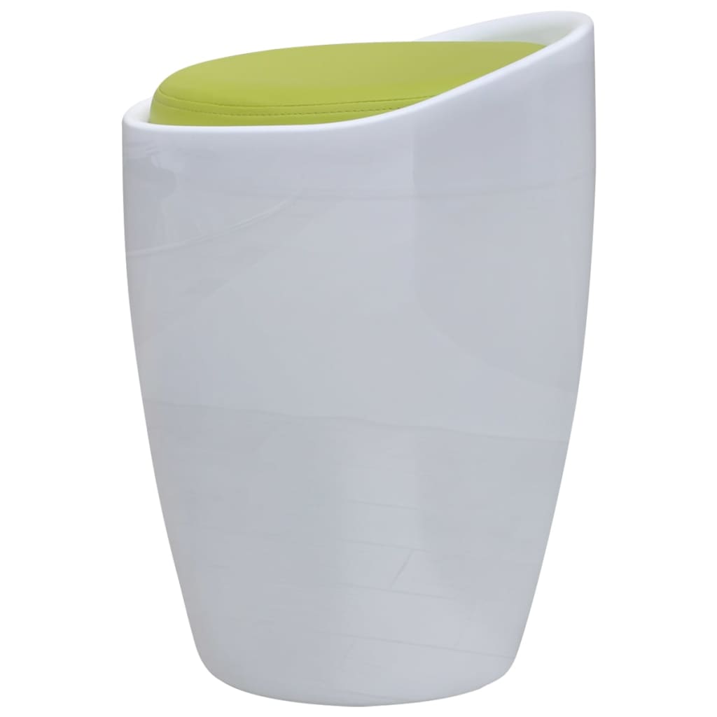 stool-white-and-green-faux-leather At Willow and Wine USA!