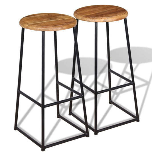 bar-stools-2-pcs-solid-teak-wood At Willow and Wine USA!