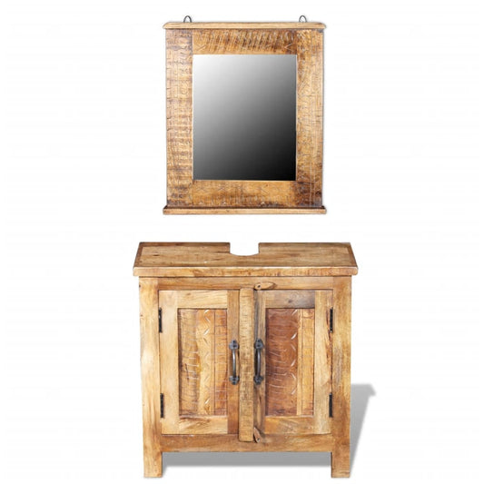 bathroom-vanity-cabinet-with-mirror-solid-mango-wood At Willow and Wine USA!