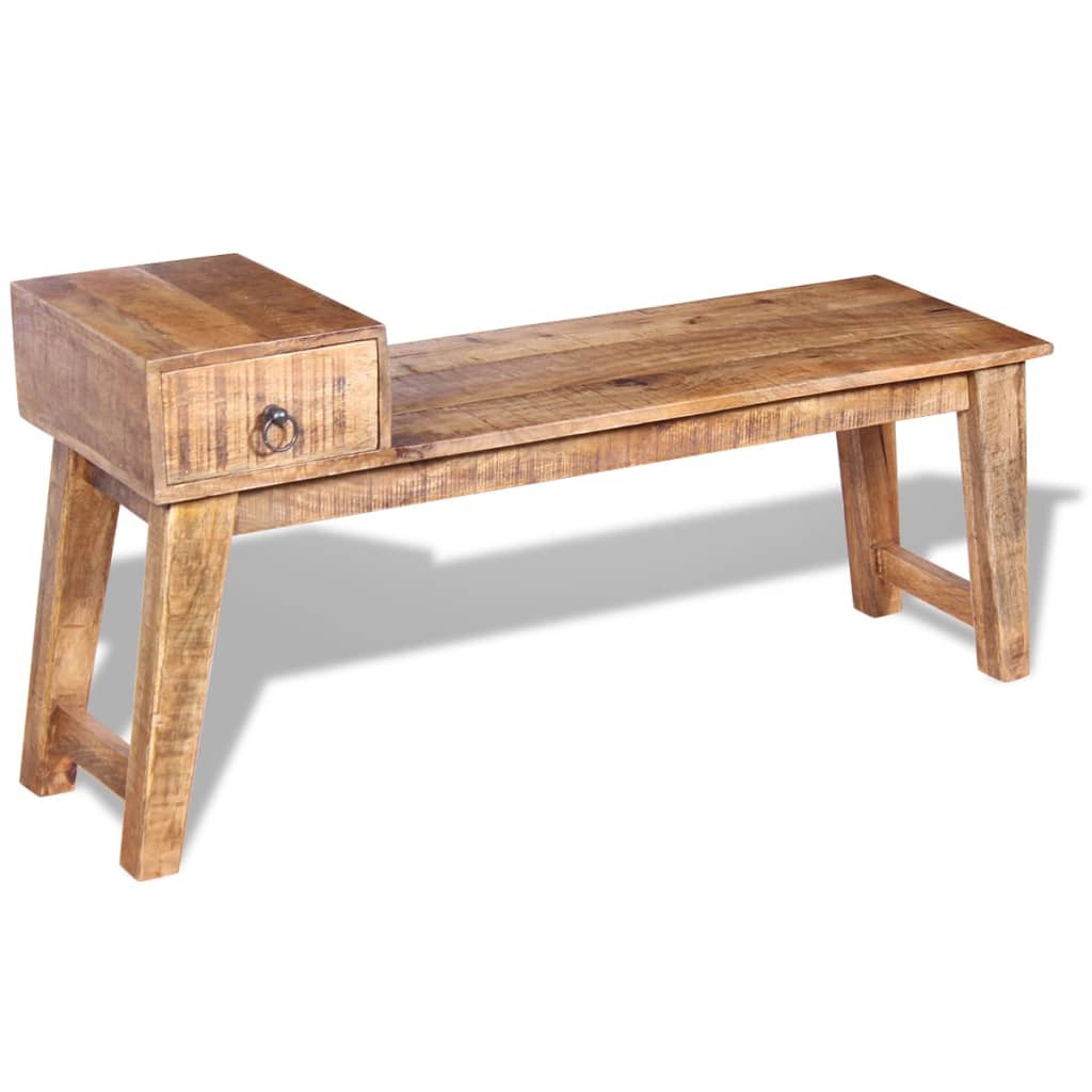 bench-with-drawer-solid-mango-wood-47-2-x14-2-x23-6 At Willow and Wine USA!