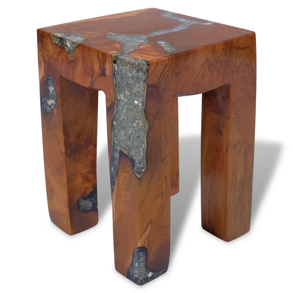 stool-solid-teak-wood-and-resin At Willow and Wine USA!