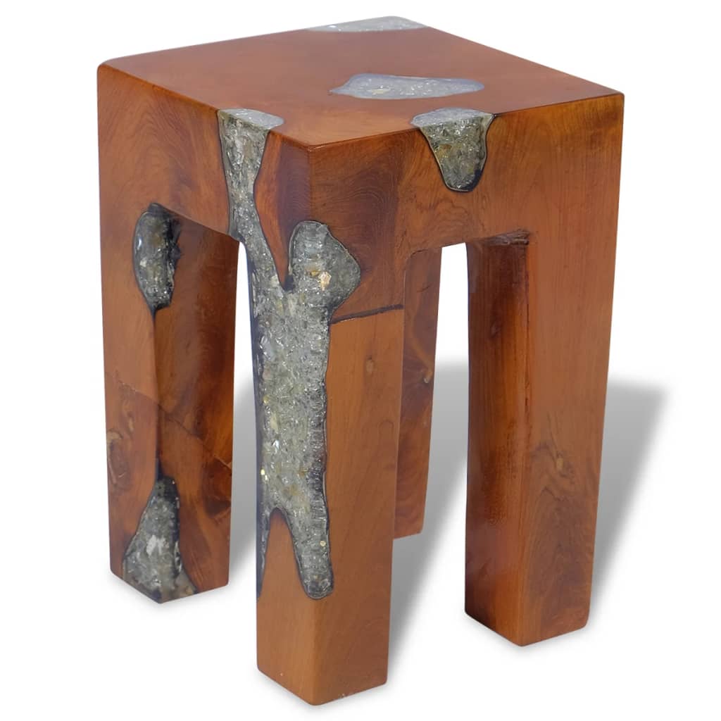 stool-solid-teak-wood-and-resin At Willow and Wine USA!