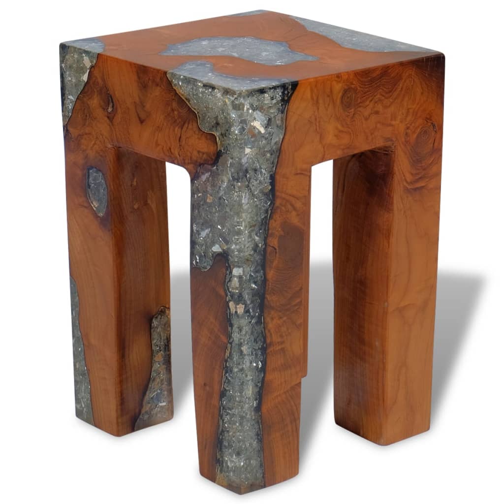 stool-solid-teak-wood-and-resin At Willow and Wine USA!