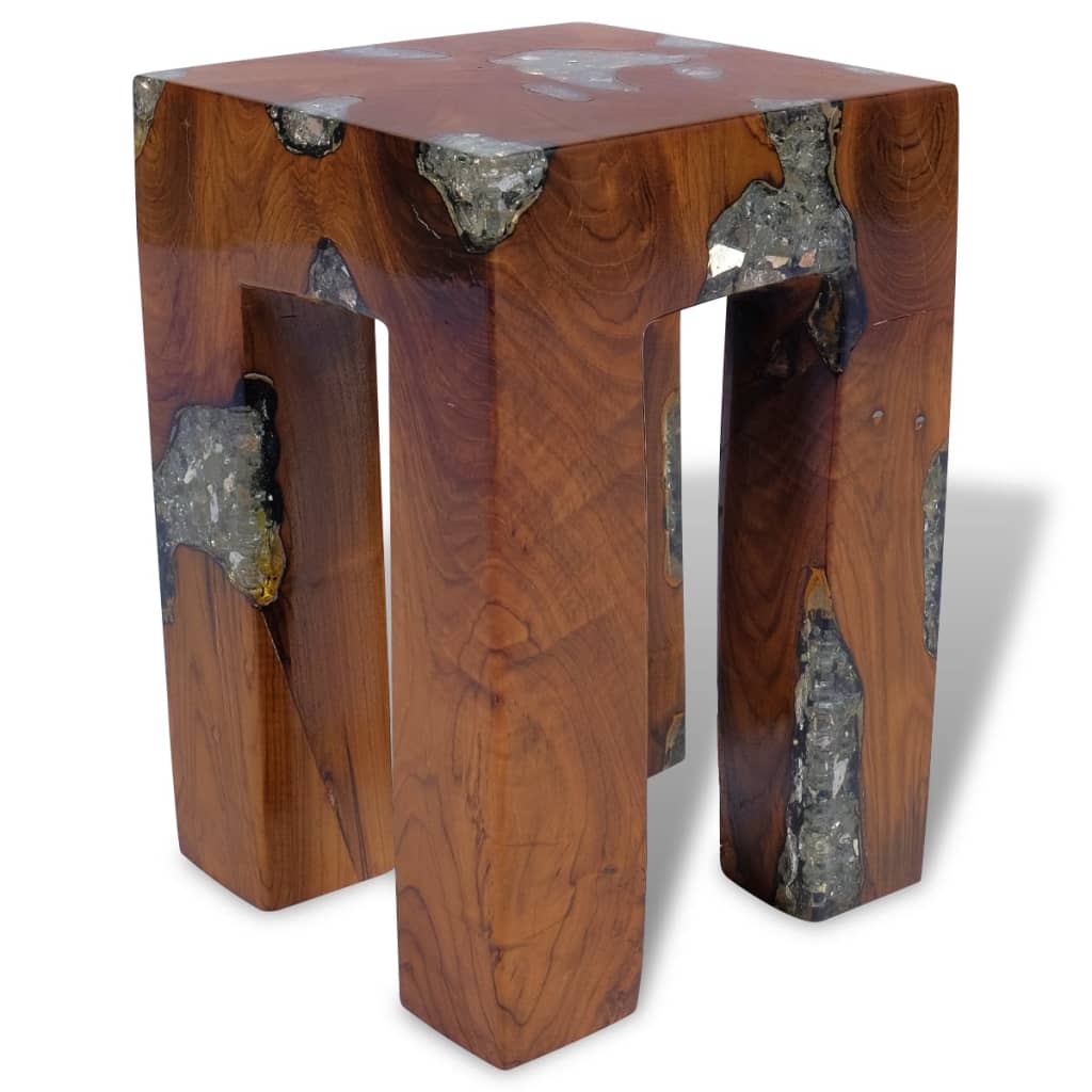 stool-solid-teak-wood-and-resin At Willow and Wine USA!