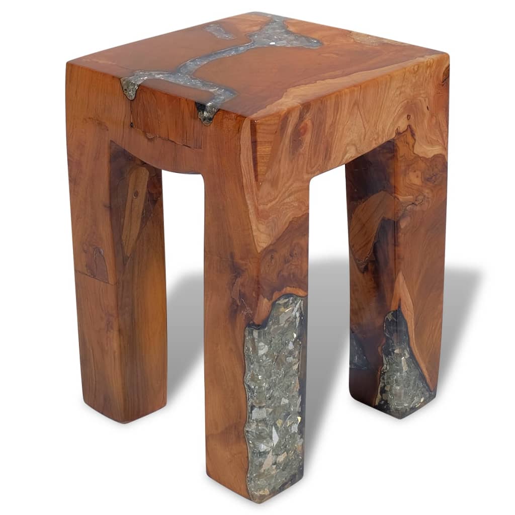 stool-solid-teak-wood-and-resin At Willow and Wine USA!