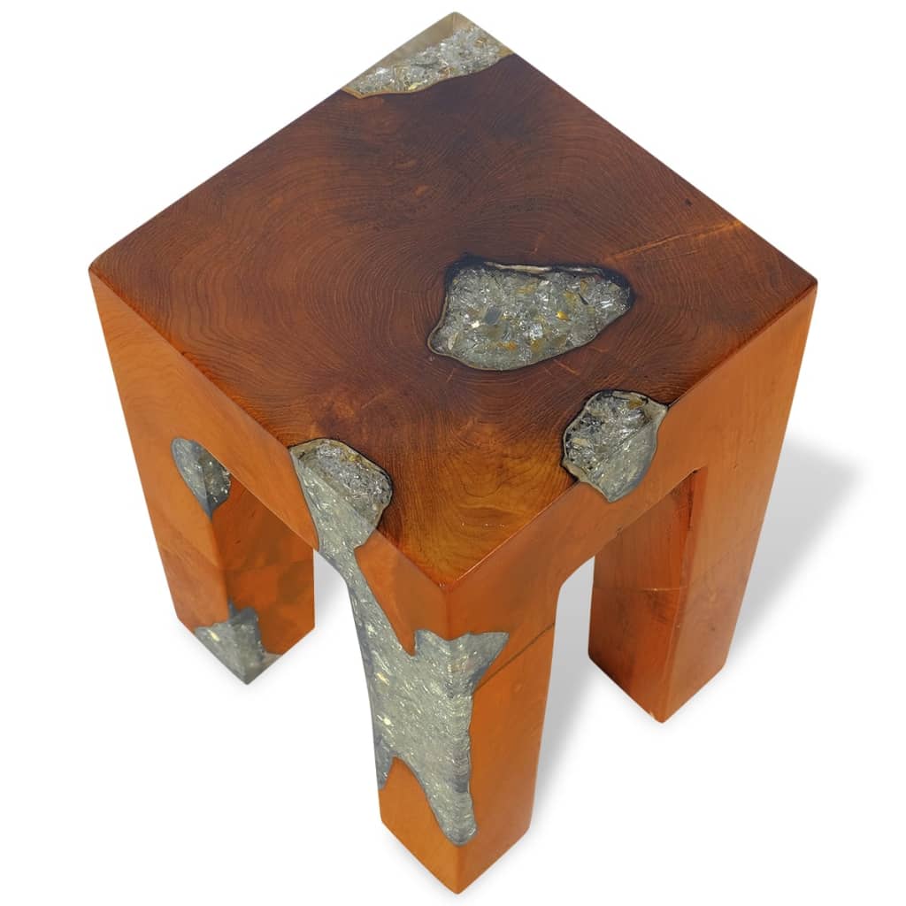 stool-solid-teak-wood-and-resin At Willow and Wine USA!