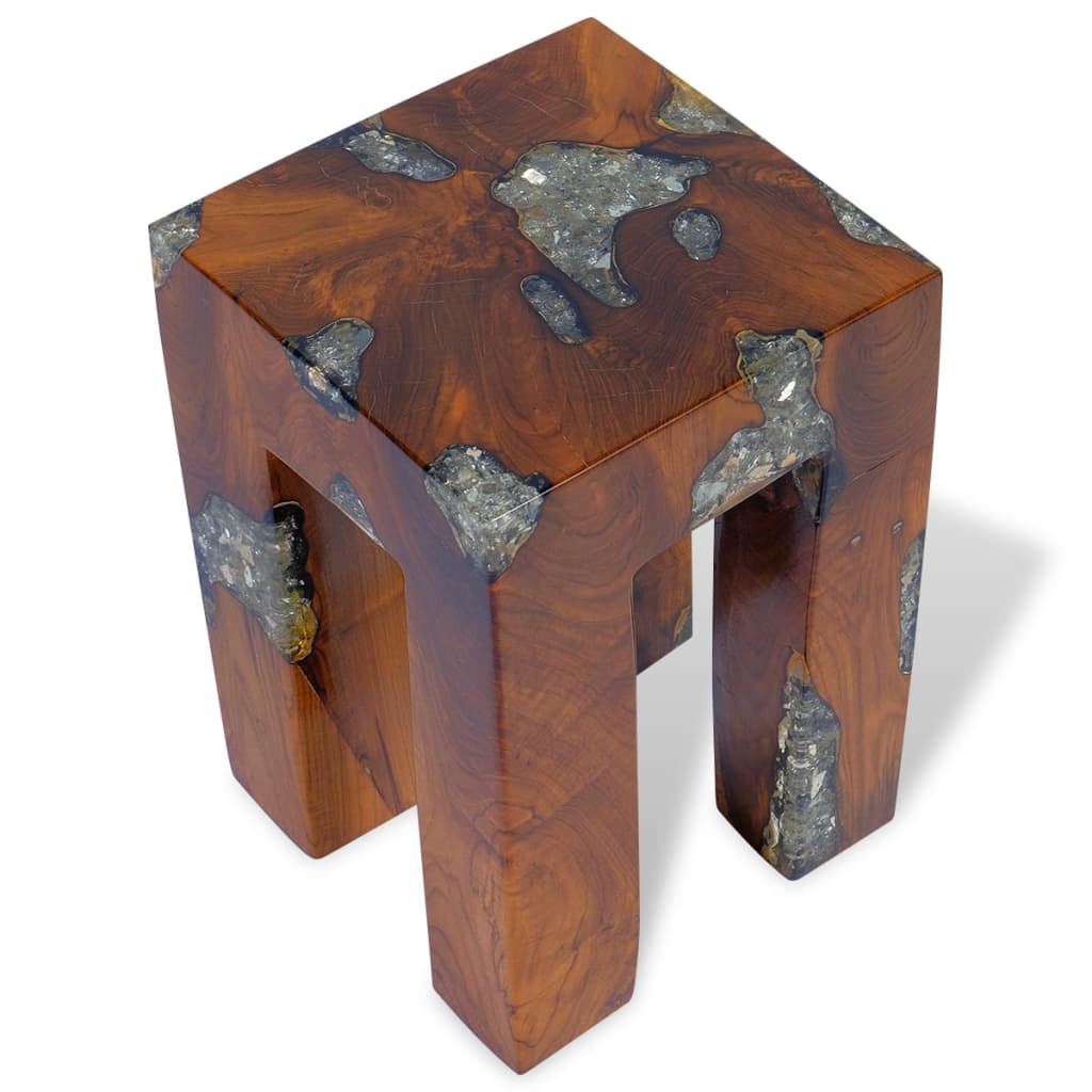 stool-solid-teak-wood-and-resin At Willow and Wine USA!