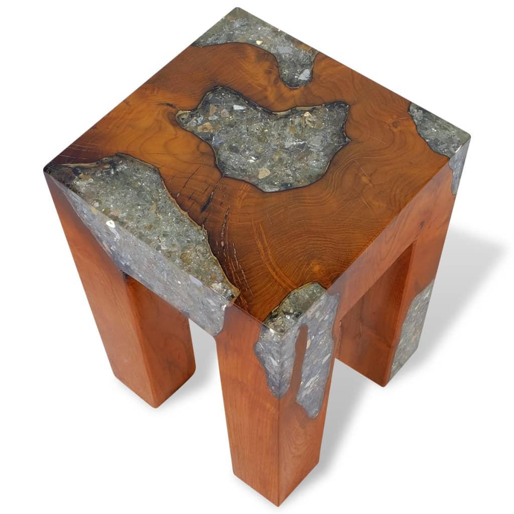 stool-solid-teak-wood-and-resin At Willow and Wine USA!