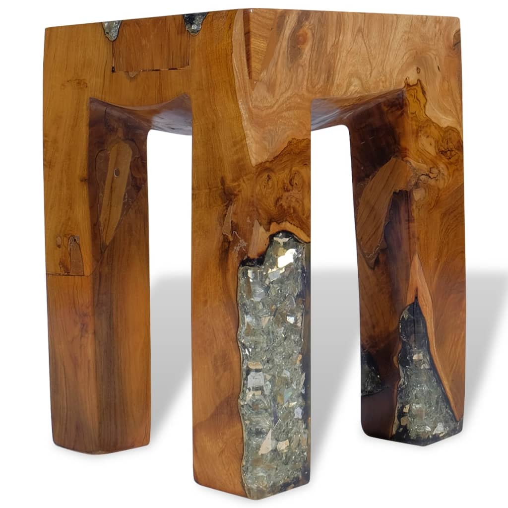 stool-solid-teak-wood-and-resin At Willow and Wine USA!