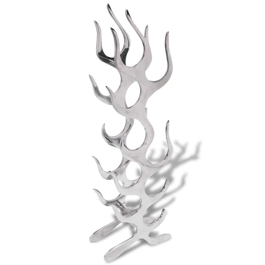 wine-rack-flame-shape-aluminum-silver-9-bottles At Willow and Wine USA!