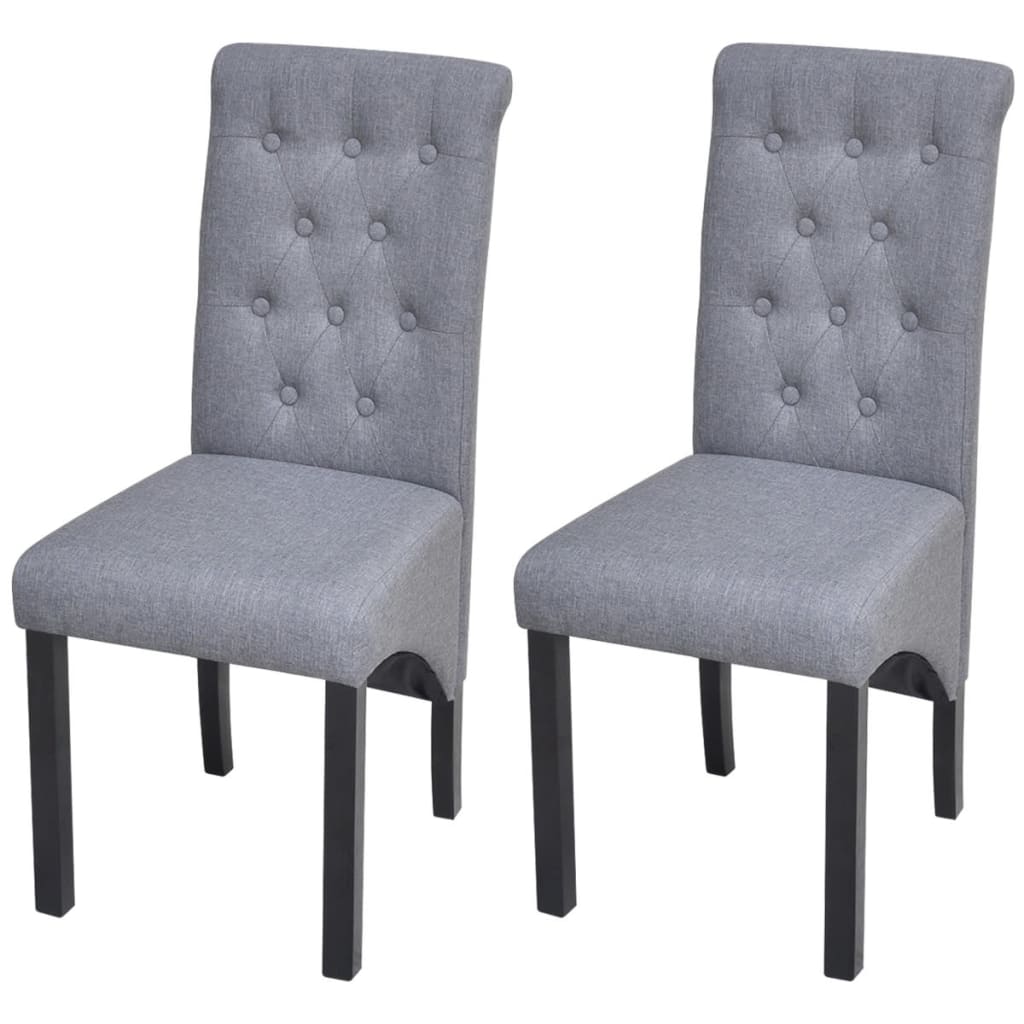 Dining Chairs 2 pcs Gray Fabric