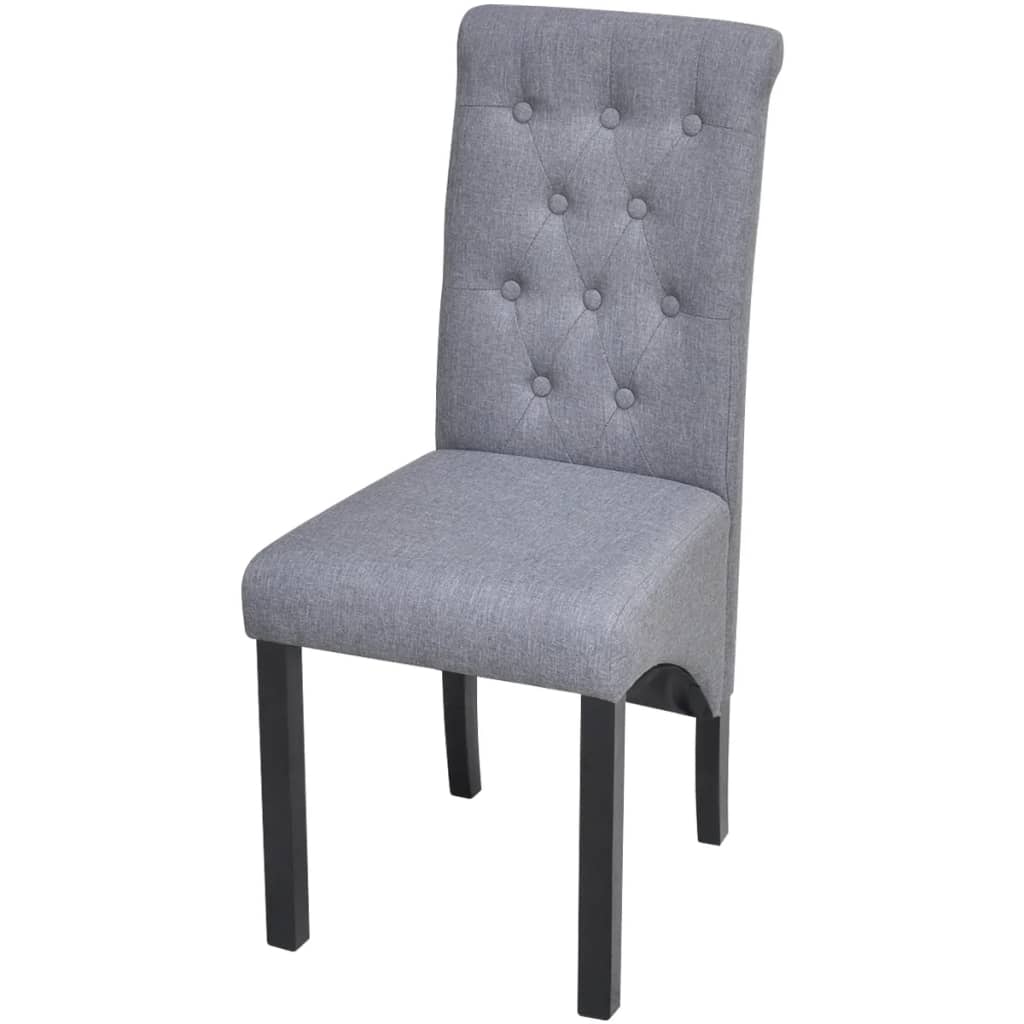 Dining Chairs 2 pcs Gray Fabric