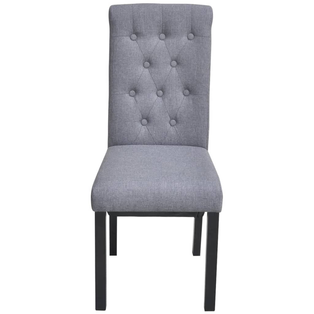 Dining Chairs 2 pcs Gray Fabric