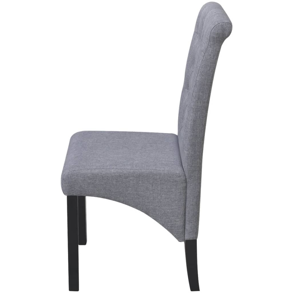 Dining Chairs 2 pcs Gray Fabric