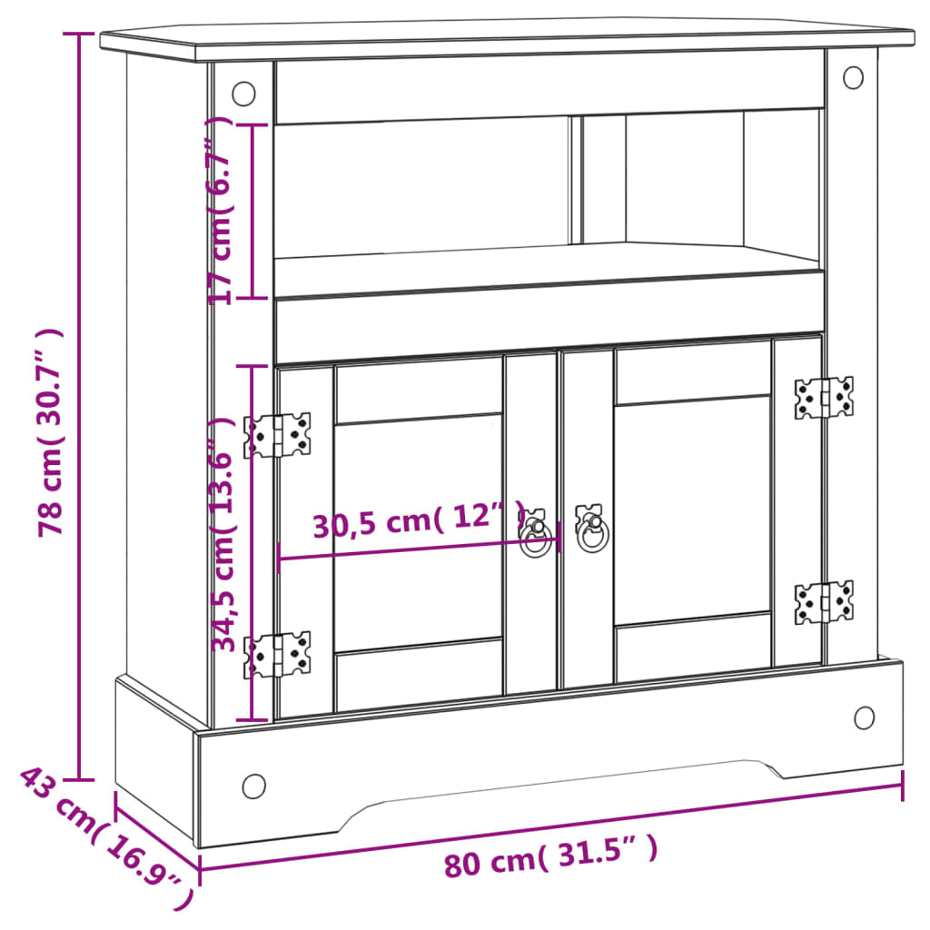 console-table-mexican-pine-corona-range-31-5-x16-9-x30-7 At Willow and Wine USA!